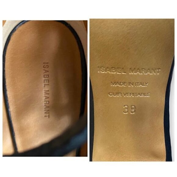 NIB Isabel Marant Paw Black Leather Heeled Sandals size 38 EU - Picture 11 of 16